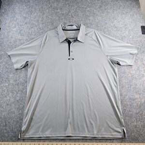 Oakley Hydrolix Polo Shirt Men's Size XXL Light Gray Short Sleeve Golf Sport